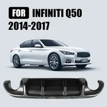 Difusor traseiro do carro spoiler pára-choques guarda fibra de carbono esporte/versão padrão modelo corpo kit capa para infiniti q50 2014-2017