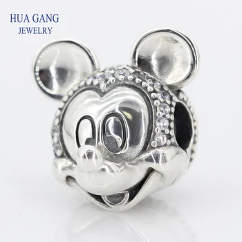 

Disney Charm Mickey Dazzling Beads 925 Silver Beads Suitable for Pandora Personality Bracelet DIY Jewelry Necklace Making