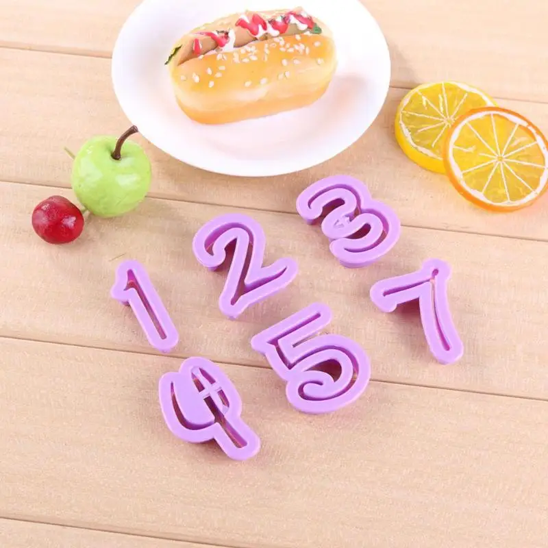 10 шт. DIY номер пластиковый капкейк; печенье Форма для вырезания инструмент для украшения торта