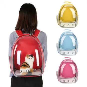 

Portable Transparent Outdoor Travel Hiking Pet Dog Backpack Breathable Puppy Cat Kitten Carrier Bag Carrying Package Box Cage