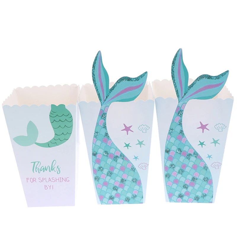 12 шт Русалка хвост под морем попкорн коробки вечерние сувениры День рождения