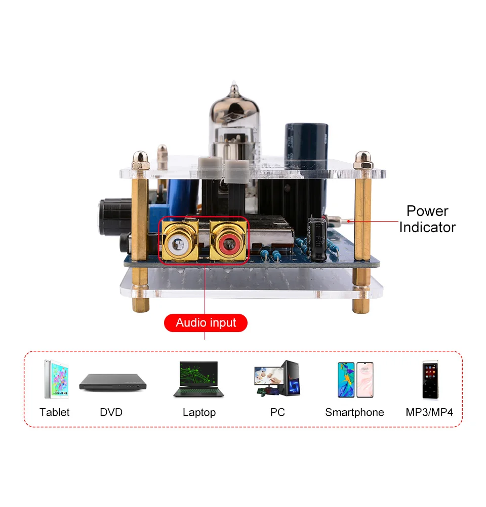 AIYIMA Mini 12AU7 плата стереоусилителя для наушников класса A усилитель лампового усилителя с регулировка тона домашнего кинотеатра DIY