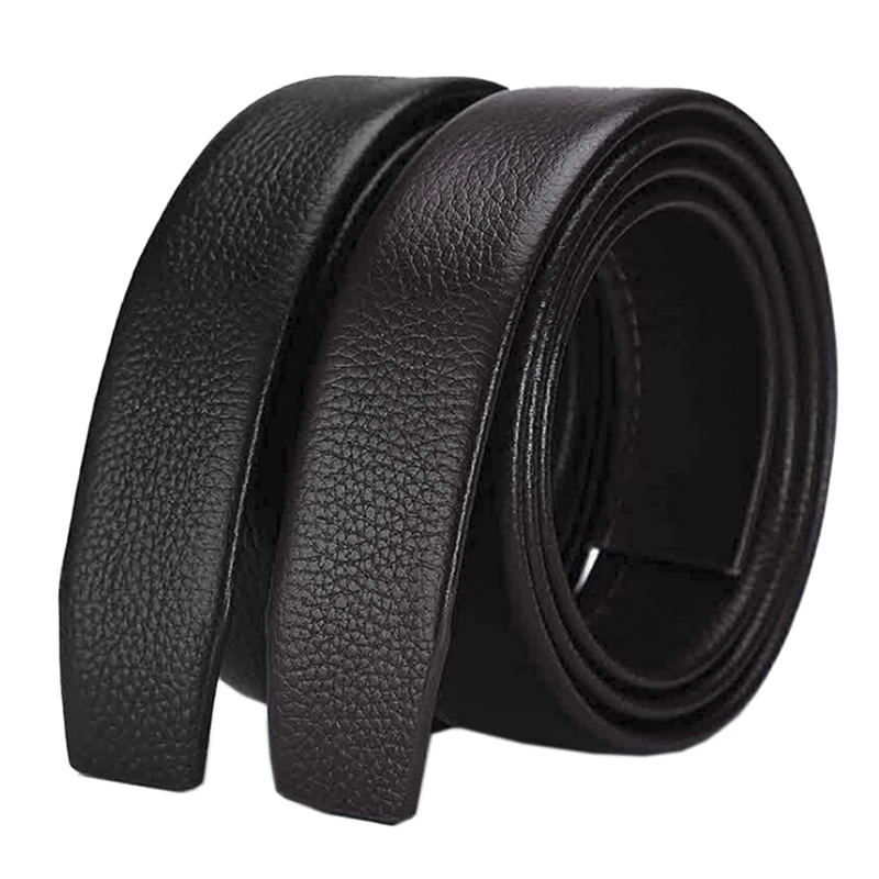 

Men's Leather Belt Headless Double-sided Lychee strip Automatic Buckle Waistband