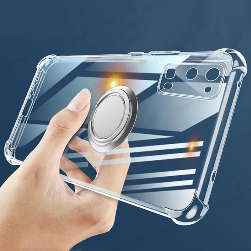 Per Huawei P50 Pro Protezione Dell'Obiettivo Custodia Morbida Trasparente Per Huawei P40 Pro Plus P30 P20 Pro Mate 40 30 Supporto Per Anello Cover Tra