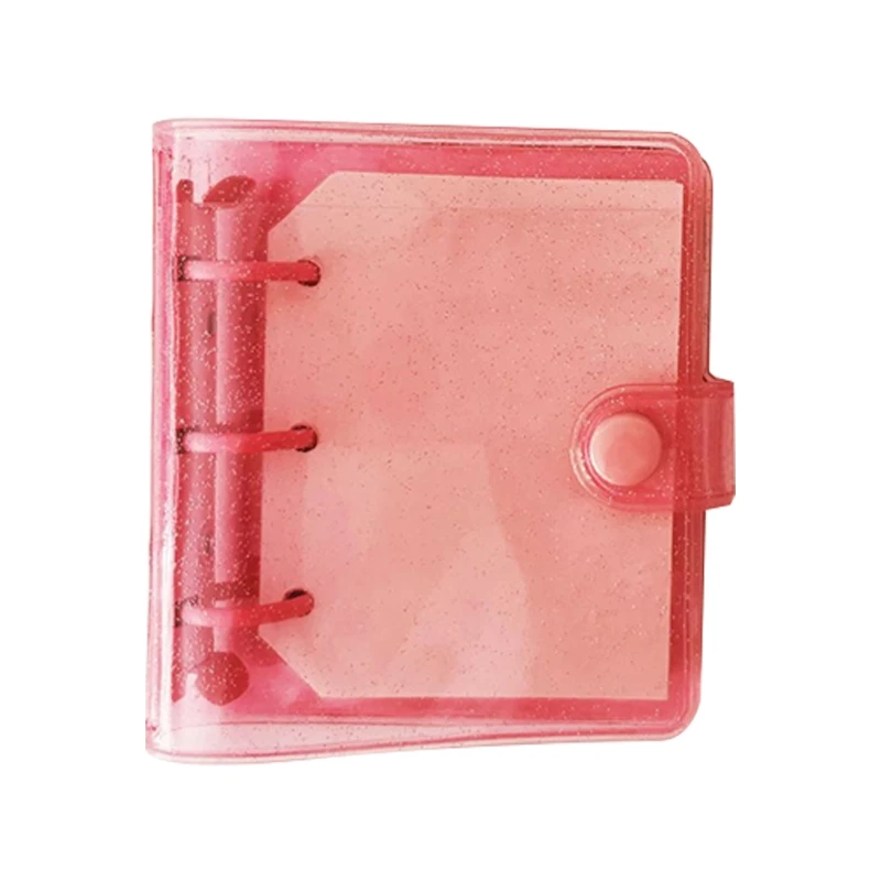 M17f Mini Transparent 3ring Binder Covers Clear Pvc Notebook Portable Refillable Notebook