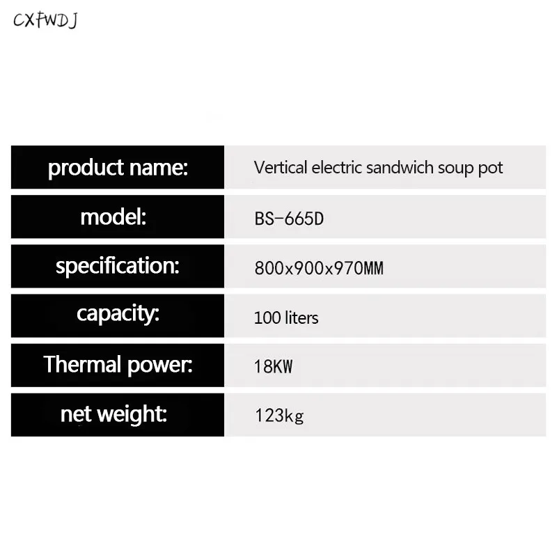 BS-665D Vertical Electric Sandwich Soup Pot Commercial Luxury Electric Soup Pot Food Machinery Electric Stove