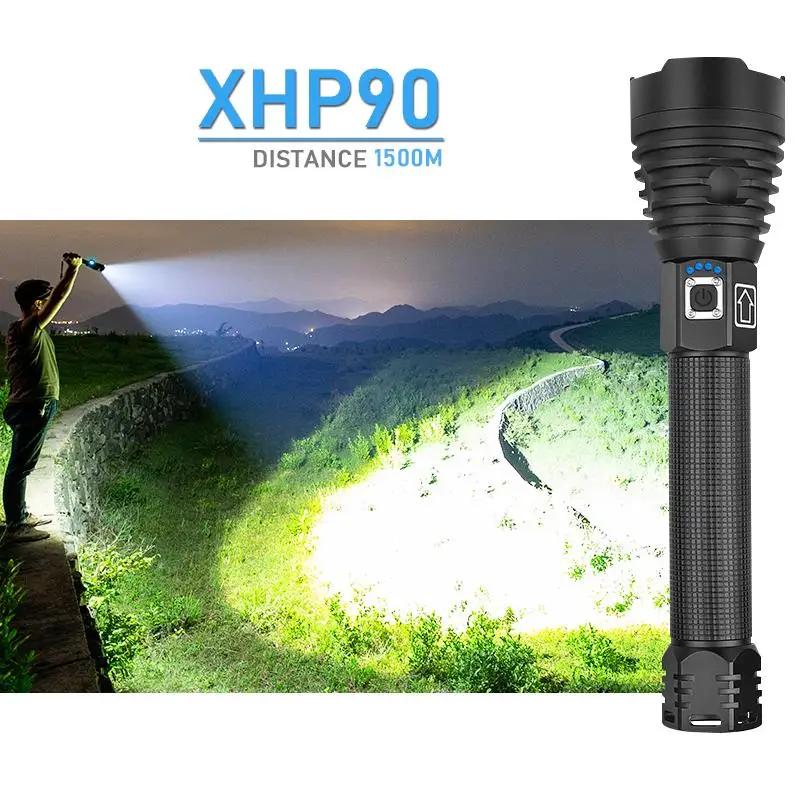 Яркий xhp90.2 самый мощный светодиодный светильник-вспышка usb фонарь xhp70 xhp50 18650 или 26650 перезаряжаемый охотничий светильник-вспышка ручная лампа