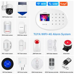 FUERS W204 DIY 4G GSM WIFI Tuya Smart Home Alarm system Kit Wireless Alarm Security System IP Camera Control Autodial Siren
