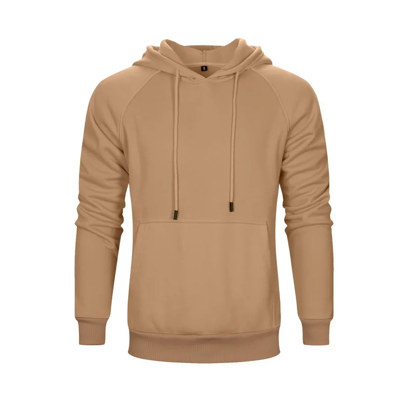 Khaki FALIZA, новинка, Осенние теплые флисовые толстовки, мужские толстовки, зимние плотные толстовки, одноцветные, в стиле хип-хоп, уличная толстовка, Мужская одежда, WY18 - Цвет: Khaki