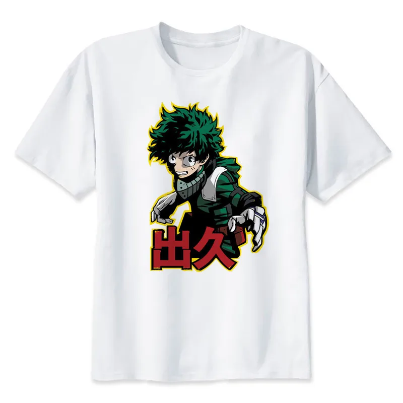 Новое поступление, футболки My Hero Academy, мужская одежда с коротким рукавом, Boku No Hero Academy, Забавный принт с героями мультфильмов, Мужская футболка