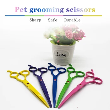 

Stainless Steel Pet Cat Dog Gromming Scissor Curved Blade Scissors Animals Cat Hair Cutting Scissors Cutting Tools Pet Product