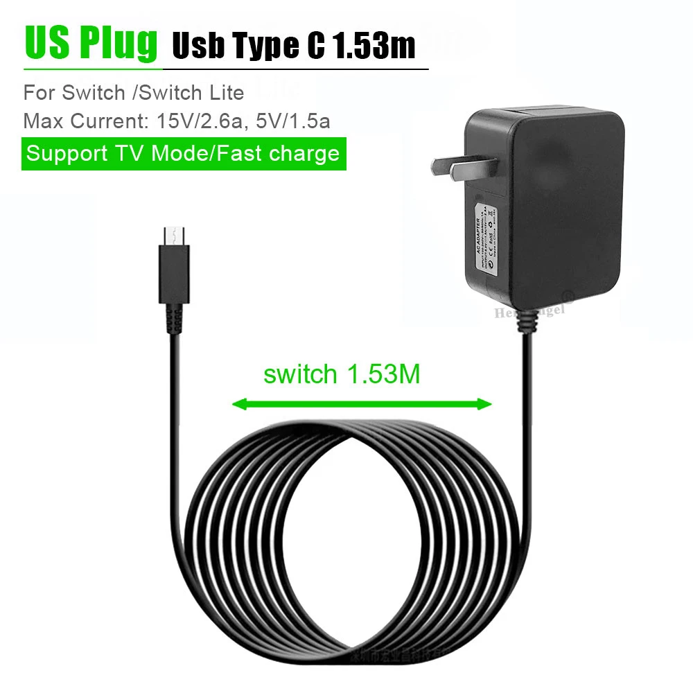 Charger for Nintendo Switch/Lite/OLED Charging EU/US Plug, Support