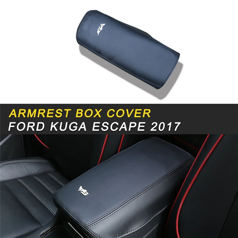 

For Ford KUGA Escape 2017 2018 Car Care Armrest Box Protector Cover Leather Mat Pad Cushion Interior Accessories