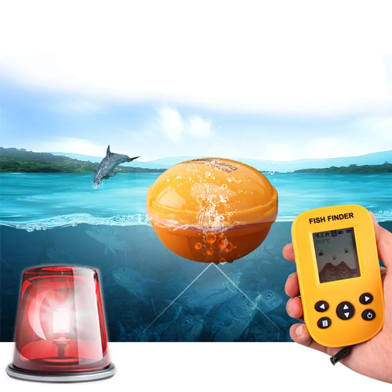 Portable Wireless Fish Finder Sonar Sensor Transducer Echo Sounder Alarm Detector 80 Meters Depth Fish Finder Sea