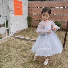 5400 платье принцессы с вышивкой для маленьких девочек г. Новые весенние вечерние платья для девочек на свадьбу и Пасху, детской одежды