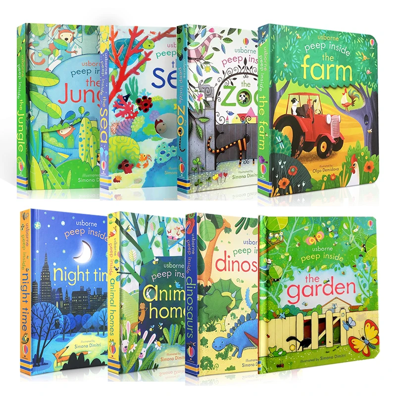 Usborne английская Обучающая книга с изображением животных в джунглях для детей