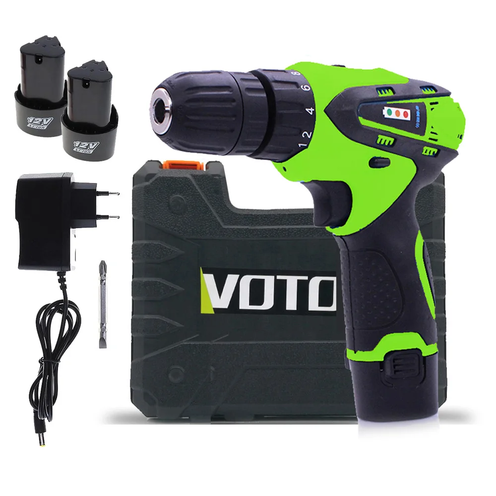 

Rechargeable Electric Hand Drill 12V Cordless Drill Electric DC Lithium Battery Screwdriver Stepless Speed Regulation Dual Speed
