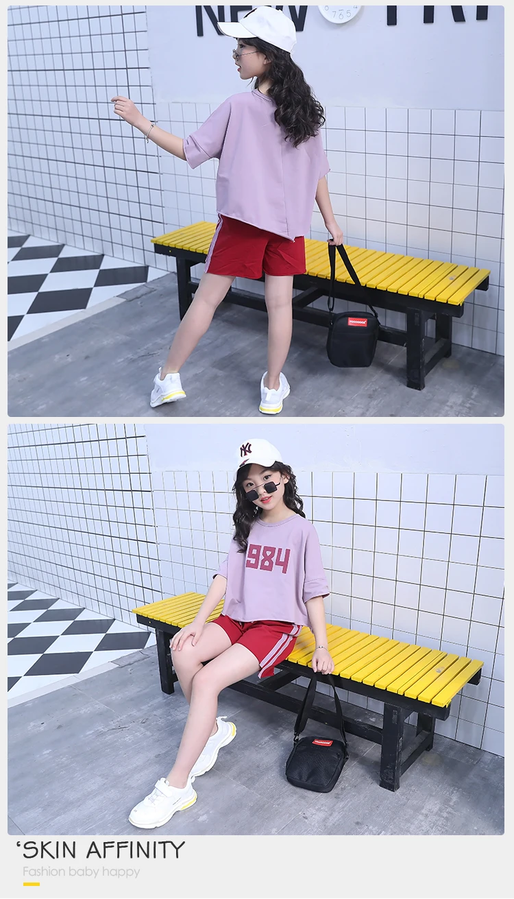 Casual Summer T-shirt And Pants Children'S Kids Girls Boutique Clothing Cute Summer Outfits Sets For Kids Teen Girls