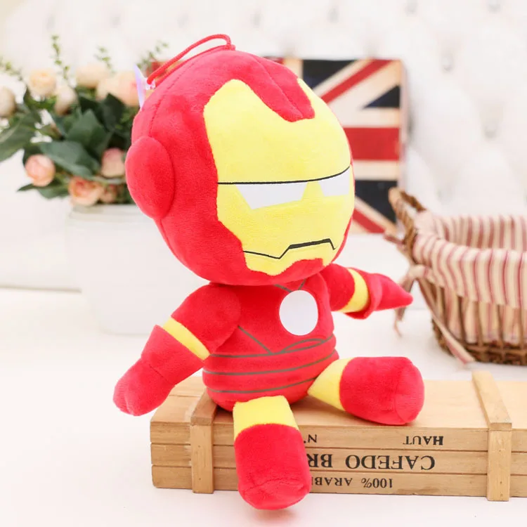 5pcs/lot 25cm Marvel Avengers Captain America Iron Man Spiderman Plush Toy Soft Stuffed Doll birthday Gift for Children Boys