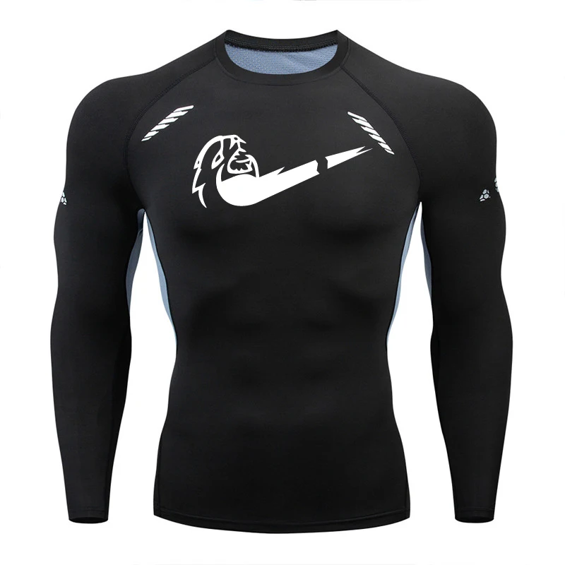 Горячая компрессионная рубашка мужская 3D дышащая спортивная быстросохнущая футболка для фитнеса Мужская спортивная одежда 24 часа