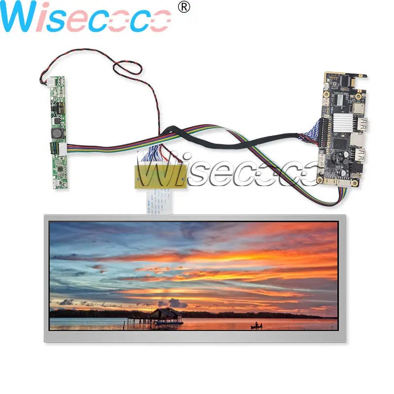 Wisecoco 12," Бар Дисплей 1920*720 ips ЖК-экран высокая яркость+ LVDS 50 контактов USB хост OTG Android системная плата драйвера - Color: Whole Set