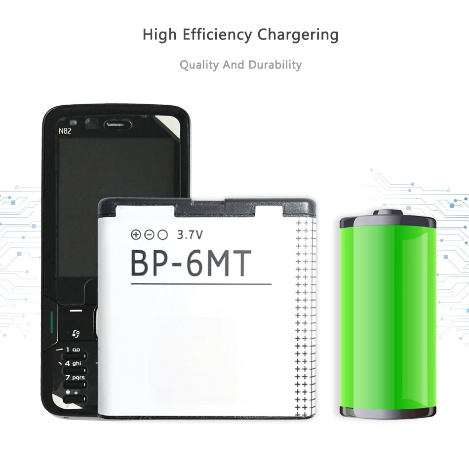 Батарея BP-6MT 1050mAh для Nokia N81 N82 N81-8G E51 E51i 6720 6720C BP 6MT мобильный сменная батарея для мобильного телефона