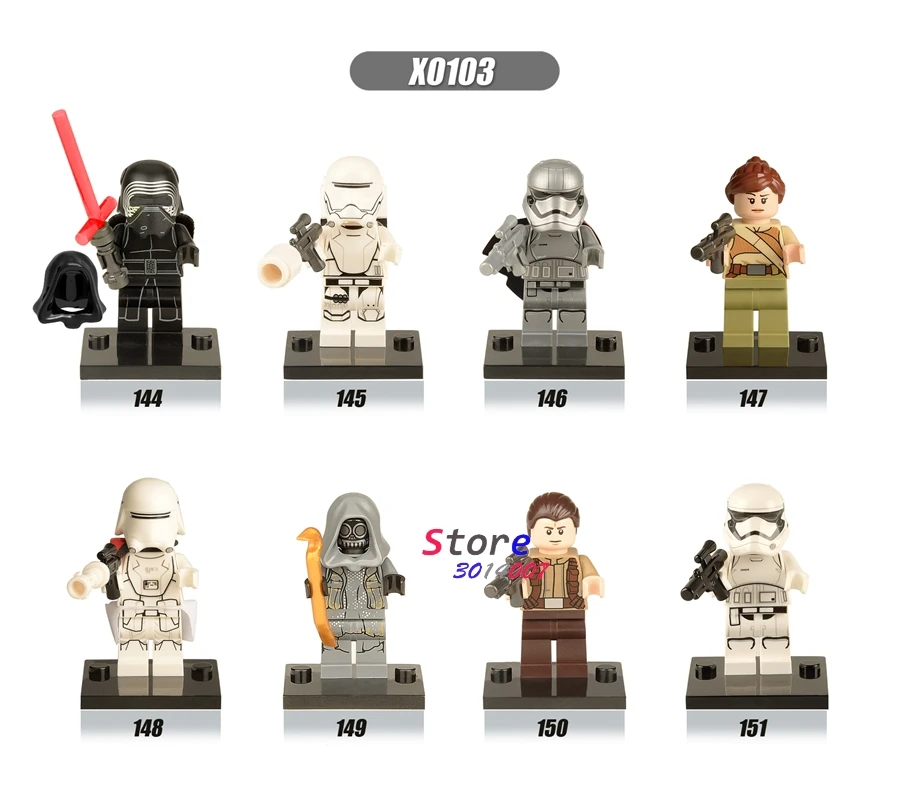 10Set-X0103 10 компл. Серии 2 Дарт Вейдер Хан Solo R2-D2 BB-8 Ewok строительные блоки игрушки для детей фигурки - Цвет: 10Set-X0103