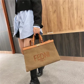 

2020 New Large Capacity Casual Tote Bag Printed Letters Canvas Bag Fashion Shoulder Bags High Quality Women Purse And Handbags