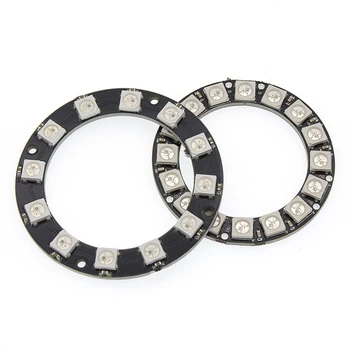 

10PCS WS2812 8 Bit/12 Bit/16 Bit/ 64 Bit 5050 RGB LED full-color built-in driving lights Round LED Ring board Electronic DIY