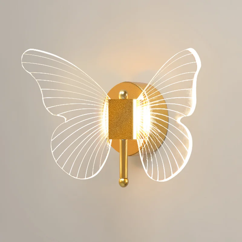 Tanie Motyl kinkiet nordycki kreatywny Bionic Luminaria LED ściany oświetlenie do sypialni nocna sklep