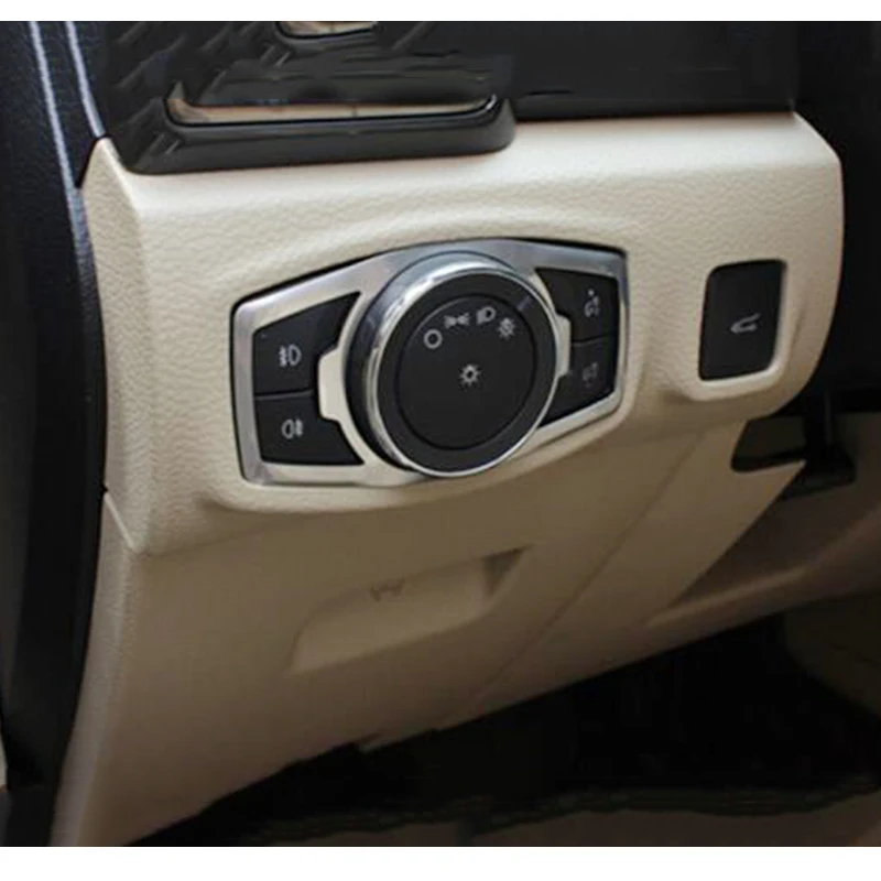 

For Ford Everest Ranger 2016 2017 2018 ABS Matte Car Headlamps Adjustment Switch panel Cover Trim car styling Accessories 1pcs