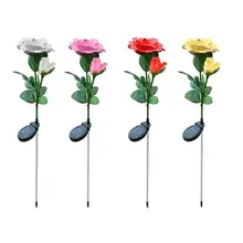 Открытый 4 цвета 2LED Солнечная имитация цветка розы газон свет водонепроницаемый для сада Газон Путь декоративная лампа