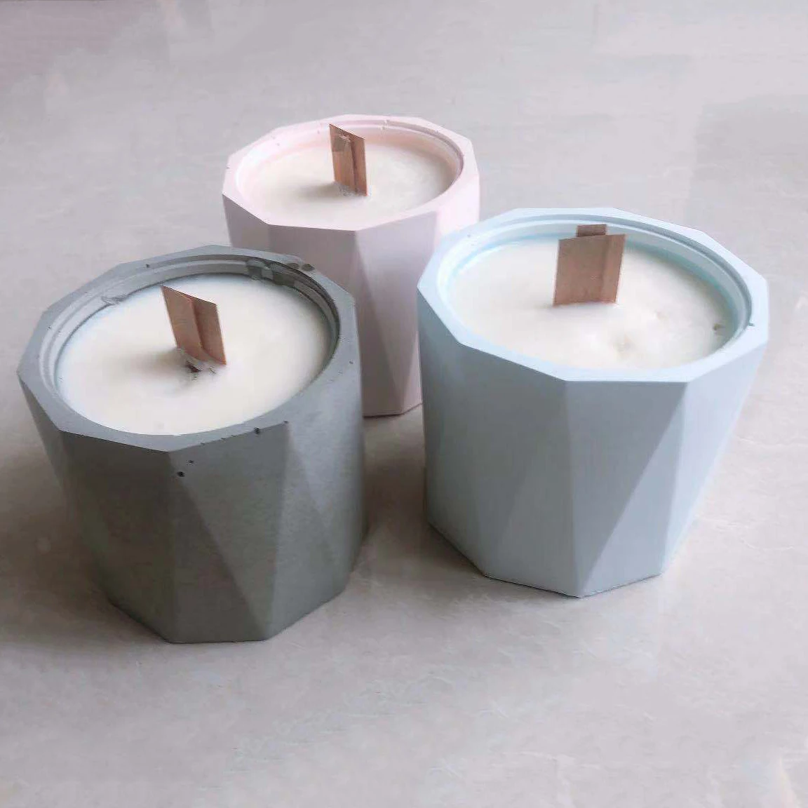 Concrete Candle Vessel Molds DIY Silicone Cement Jar bonsai Pot Round Cup terrazzo | Дом и сад