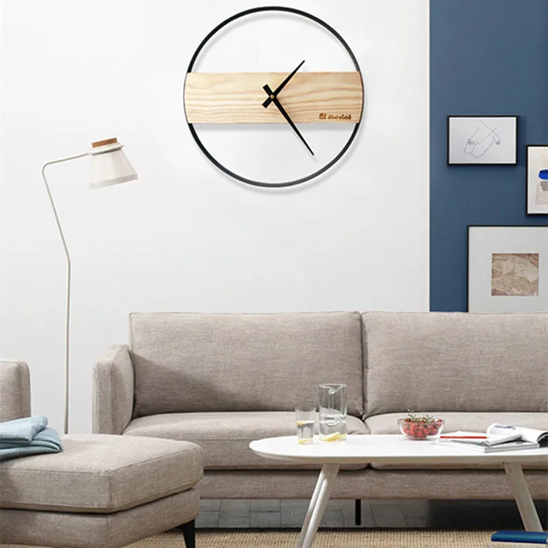 European Style Wooden Wall Clock Design Fashion Creative Atmosphere Luxury Art Quartz Clocks Silent Wall Watch Home Decor R2269