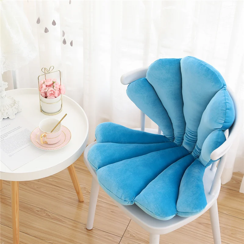Velvet Seal Shell Chair Cushion Unique Rose Pink Seat Pillow Upscale Restaurant Chair Decor Girly Room Decorations
