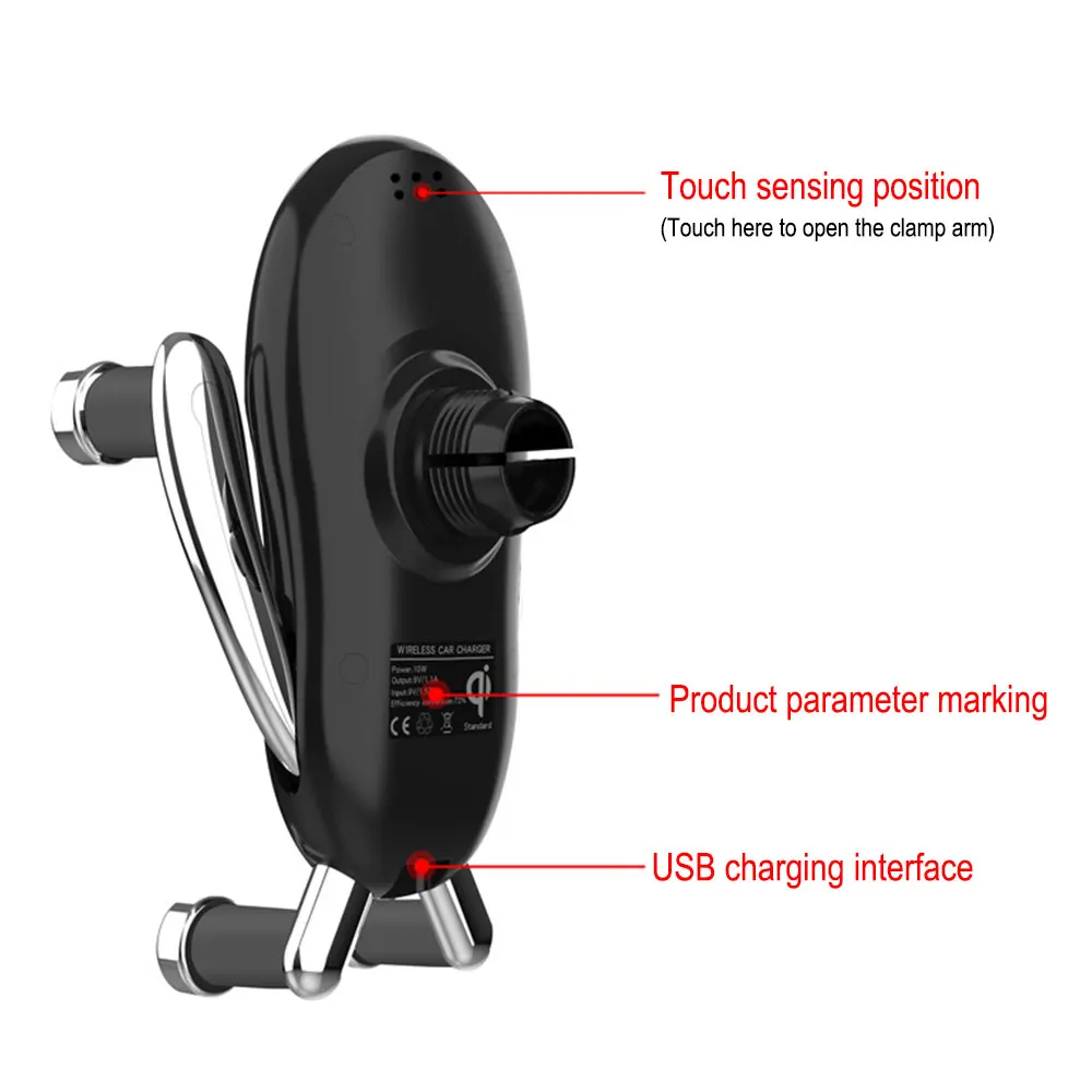 1 шт. 10 Вт ABS автомобильный беспроводной зарядный кронштейн для автомобиля беспроводная Быстрая зарядка инфракрасный зондирующий