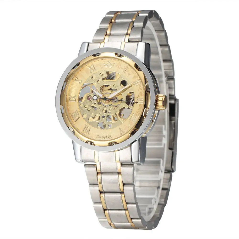 

SEWOR Top Brand Men Watches Fashion Steampunk Black Skeleton Mechanical Hand Wind Watch Classic Man Watch relogio masculino