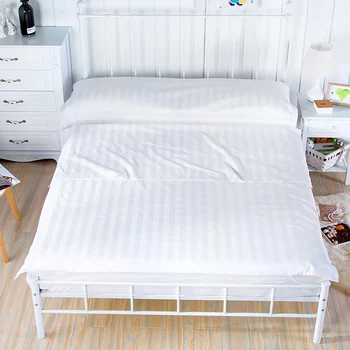 

White Striped Adult Sleeping Bag Cotton Sleeping-Bag Envelope Style Portable Sleeping Bags For Camping Tourism