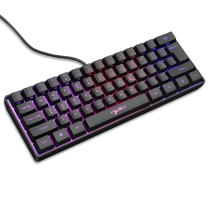 New V700 61 Key Mechanical Keyboard Usb Wired Rgb Backlit Axis Gaming