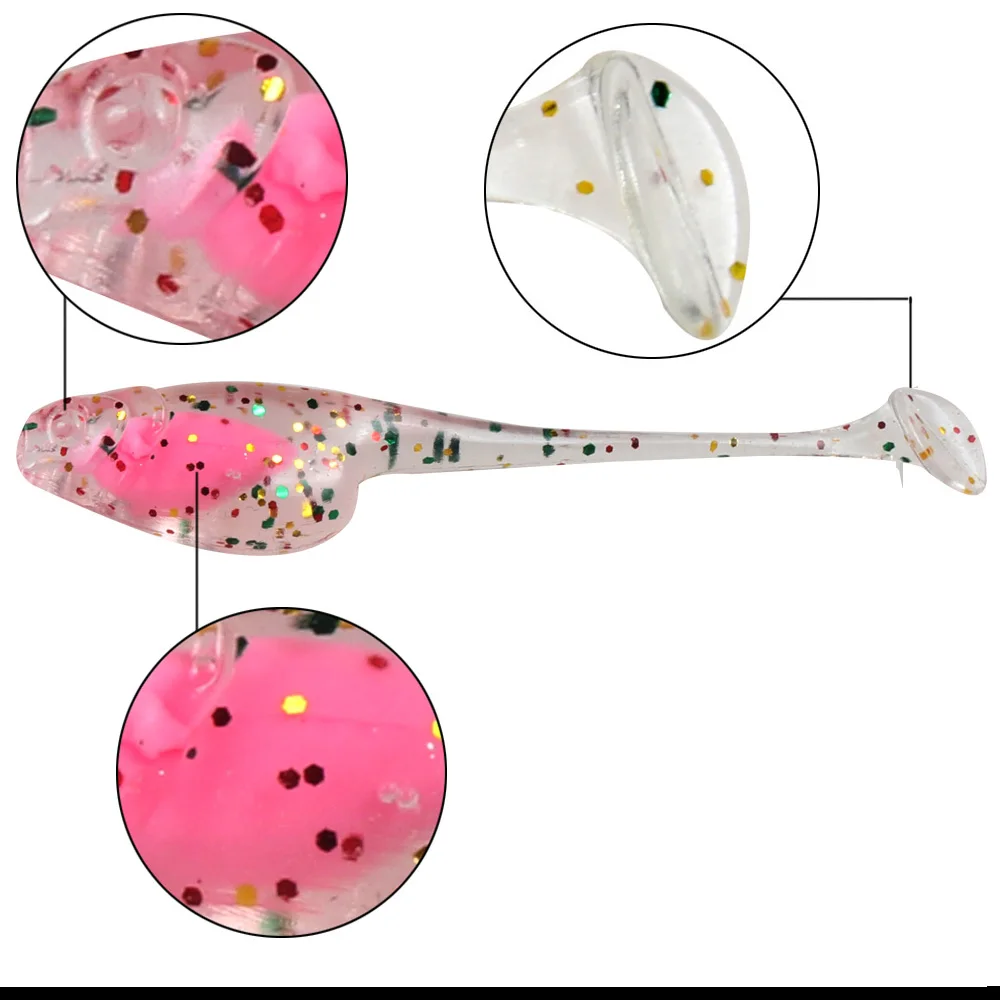 TEUKIM TPE Fishing Soft Artificial Worm Lures 0.9g 45mm Soft Plast Flexible Bait Swimbait Maggots Jigging Wobblers Trout Jigging