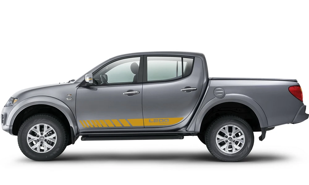 2 шт. для Mitsubishi L200 Triton Авто спортивный автомобиль длинные боковые полосы наклейки DIY виниловая пленка Стайлинг Наклейки тюнинг автомобиля аксессуары
