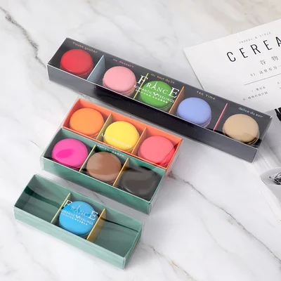 10pcs Macaron packaging box high-end French biscuit candy carton window open PET transparent 3/5/6 grain baking drawer type | Дом и сад