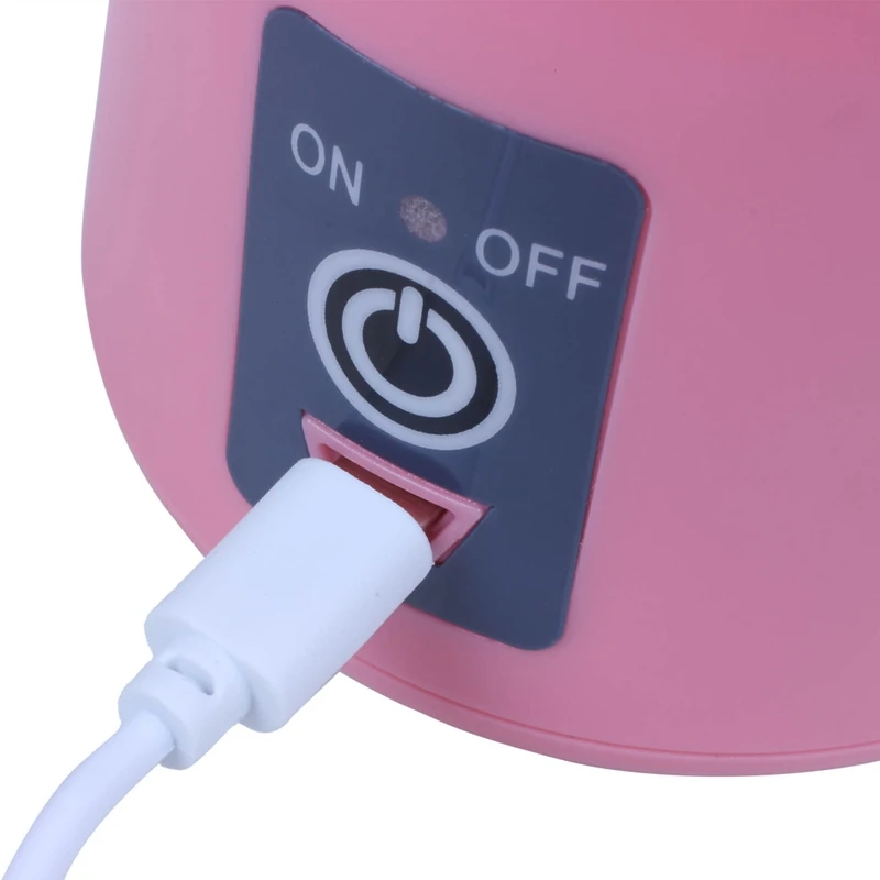 USB соковыжималка, мобильный Миксер для сока, бытовой миксер для фруктов-шесть лезвий, 400 мл машина для смешивания фруктов с USB зарядным кабелем