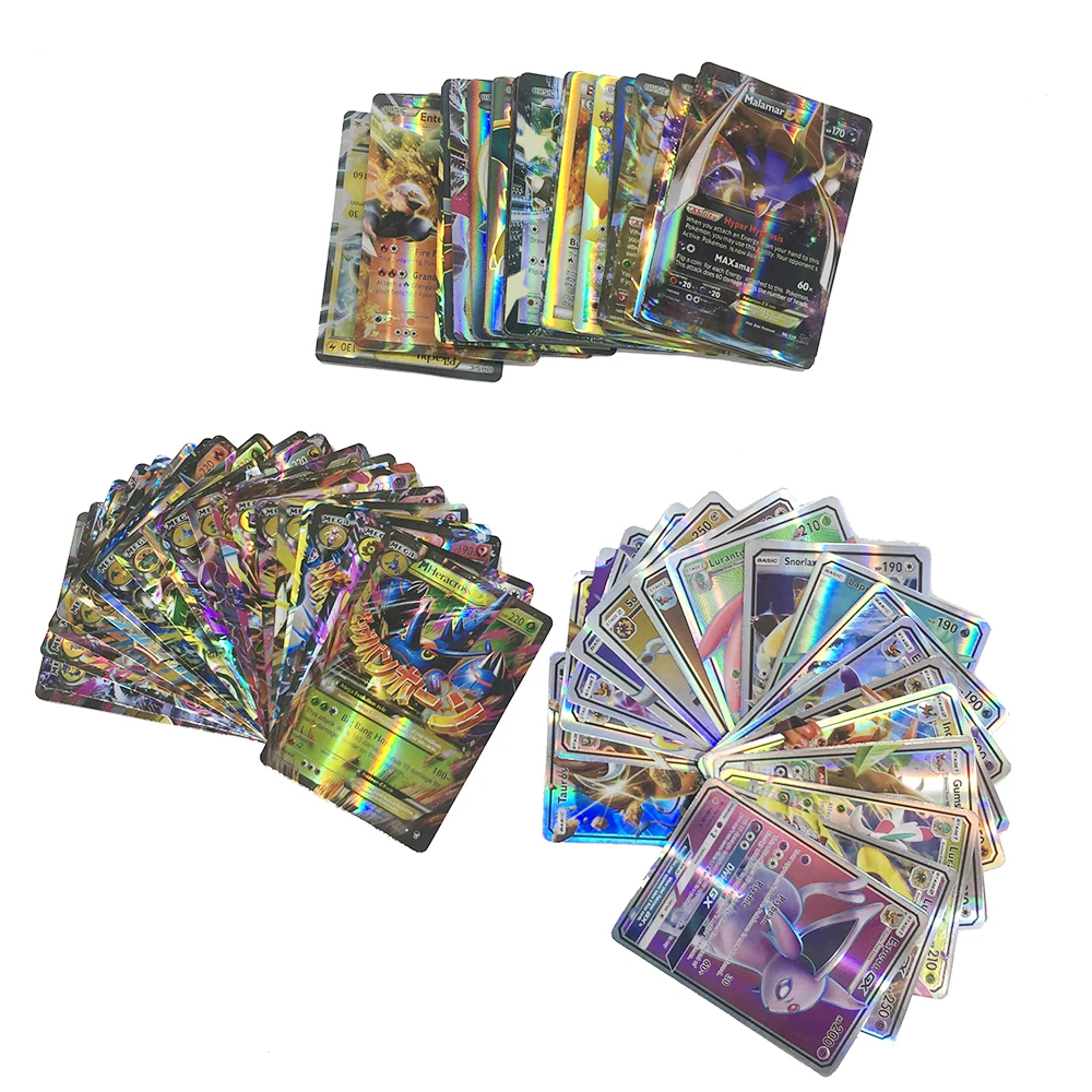 200PCS GX MEGA Pokemon Shining Flash Card 3D Sword Shield Sun Moon Card Collectible Gift Children Toy