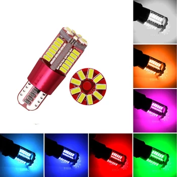 

4pcs T10 168 192 W5W 57 SMD 3014 LED Canbus No Error Car Marker Light Parking Lamp 57smd Motor Wedge Bulb White Blue Green