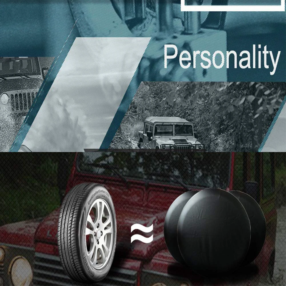 2 Pcs Protective Universal Travel Spare Wheel Tire Cover Case Storage Bags Dustproof Elastic Car Vehicle Outdoor Automobile