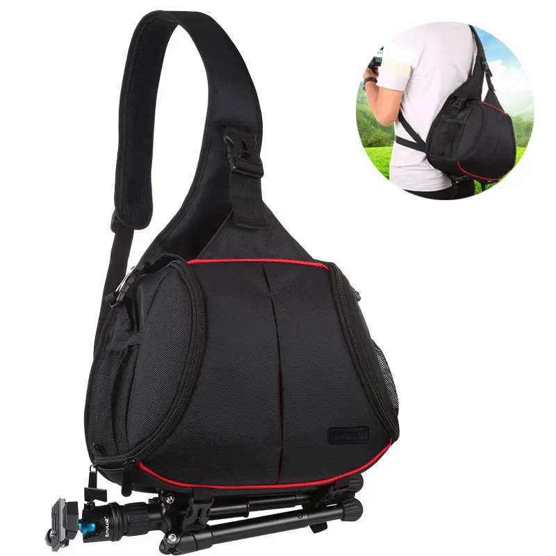 Camera Bag Waterproof Backpack Black Triangle Photo Single Shoulder Messenger Bags For Canon Nikon DSLR SLR Cameras | Электроника