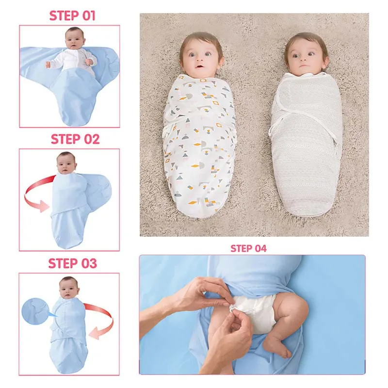 baby sleeping bag newborn wrap blanket swaddling envelope cocoon cotton 0-6 months new born bedding