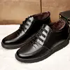 Coslony boots for men leather fashion Winter shoes Fleece Men's Brogue Boots Men Shoes Boots Man Ankle Boots Casual Shoes black ► Photo 2/6