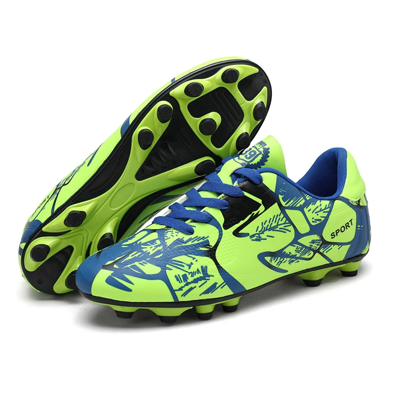 Soccer Shoes Kids Boys Spike Football Shoes Men Summer Breathable Sneakers Lightweight Sport Shoes Anti-Skid Soccer Boots
